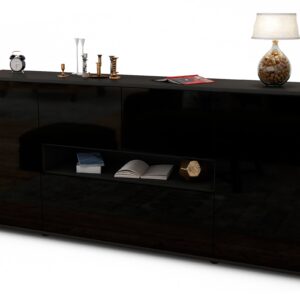 Sideboard Elisabetta, Schwarz (180x79x35cm)