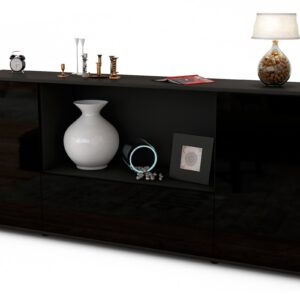 Sideboard Ella, Schwarz (180x79x35cm)