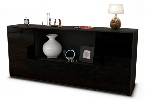 Sideboard Ella, Schwarz (180x79x35cm)