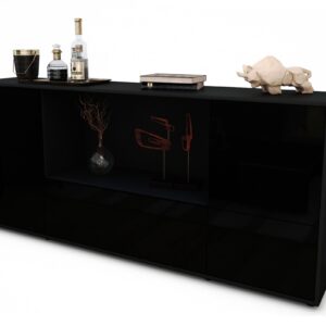 Sideboard Elvezia, Schwarz (180x79x35cm)