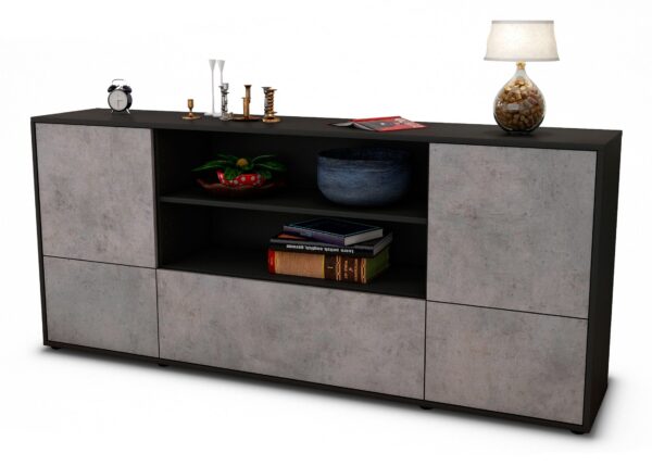 Sideboard Emanuela, Beton (180x79x35cm)