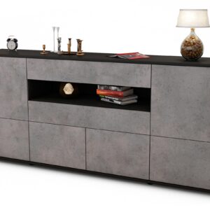 Sideboard Emely, Beton (180x79x35cm)