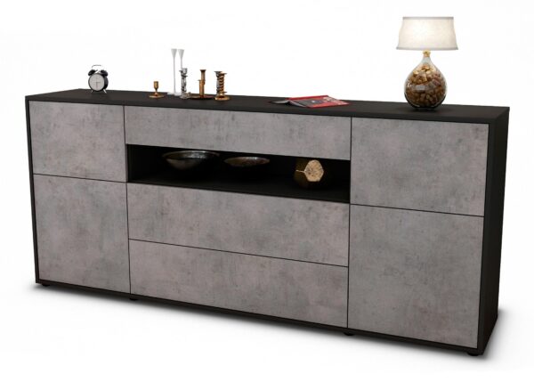 Sideboard Emma, Beton (180x79x35cm)