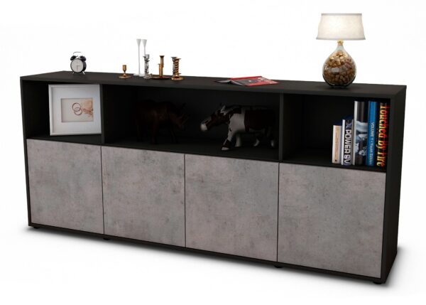 Sideboard Enrica, Beton (180x79x35cm)