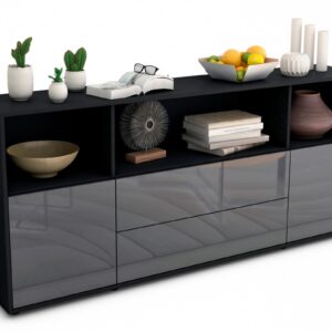 Sideboard Enza, Grau (180x79x35cm)