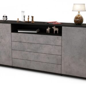 Sideboard Enzo, Beton (180x79x35cm)