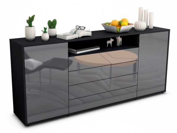 Sideboard Enzo, Grau (180x79x35cm)