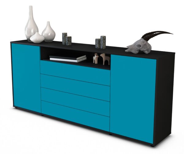 Sideboard Enzo, Türkis (180x79x35cm)