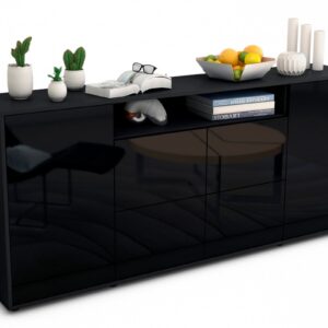 Sideboard Ephenia, Schwarz (180x79x35cm)