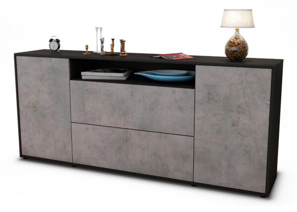 Sideboard Erina, Beton (180x79x35cm)