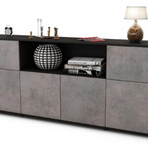 Sideboard Ermentrude, Beton (180x79x35cm)