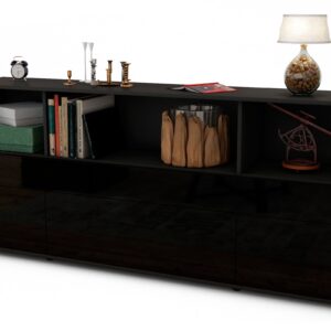 Sideboard Estella, Schwarz (180x79x35cm)