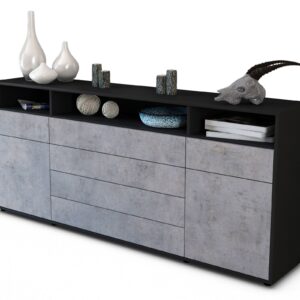 Sideboard Evelina, Beton (180x79x35cm)