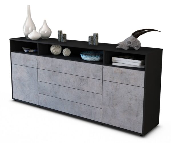 Sideboard Evelina, Beton (180x79x35cm)