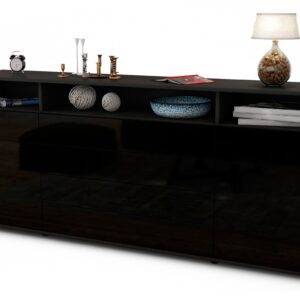 Sideboard Evelina, Schwarz (180x79x35cm)