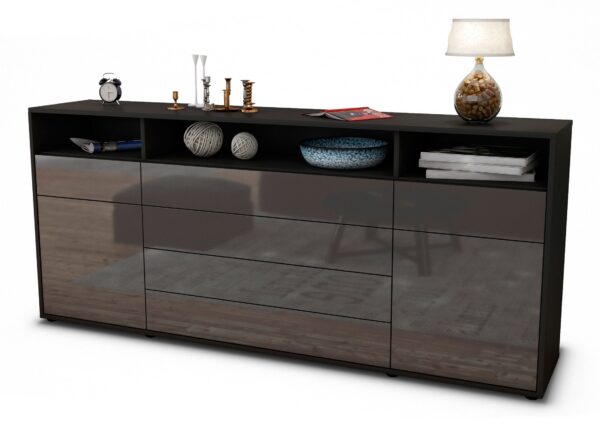 Sideboard Evelina, Grau (180x79x35cm)