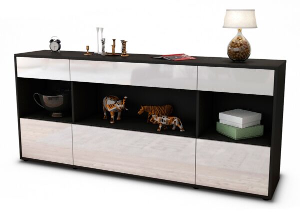 Sideboard Fabiana, Weiß (180x79x35cm)