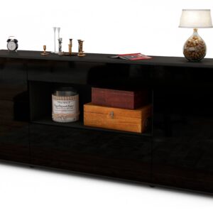 Sideboard Fabiola, Schwarz (180x79x35cm)