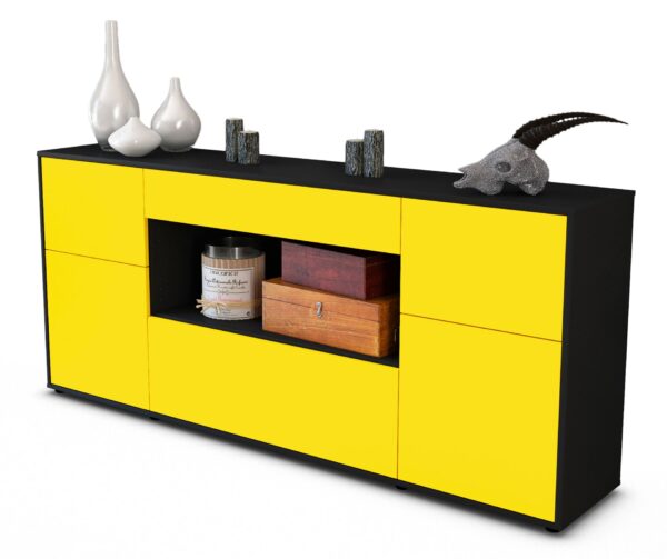 Sideboard Fabiola, Gelb (180x79x35cm)