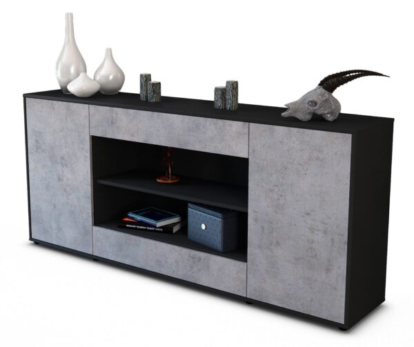 Sideboard Feli, Beton (180x79x35cm)