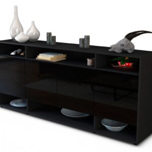Sideboard Felia, Schwarz (180x79x35cm)