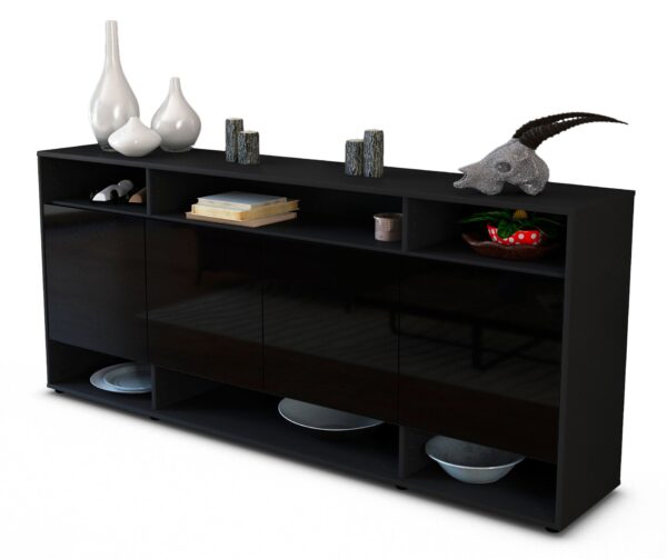 Sideboard Felia, Schwarz (180x79x35cm)