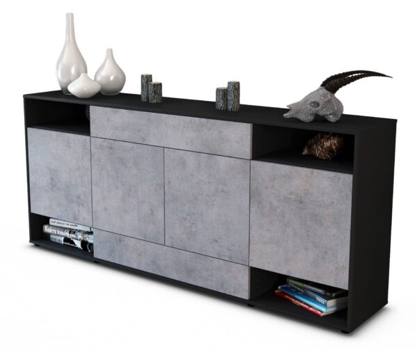 Sideboard Felicia, Beton (180x79x35cm)