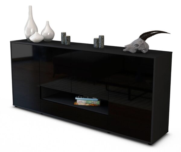 Sideboard Felicitas, Schwarz (180x79x35cm)