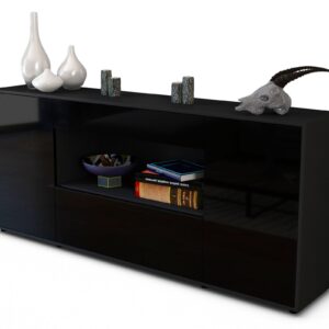 Sideboard Fiora, Schwarz (180x79x35cm)
