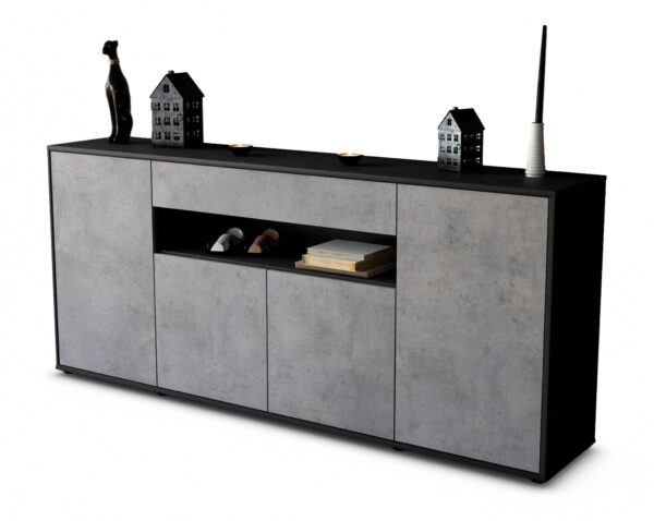 Sideboard Fiorella, Beton (180x79x35cm)