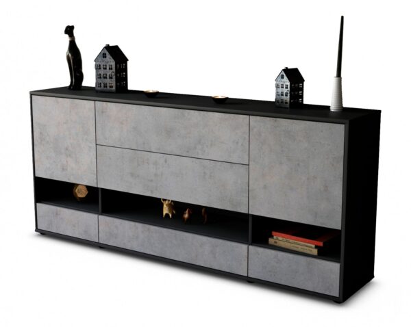 Sideboard Florentina, Beton (180x79x35cm)