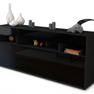 Sideboard Floria, Schwarz (180x79x35cm)