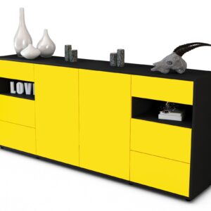 Sideboard Francesca, Gelb (180x79x35cm)