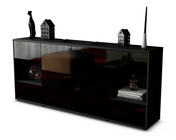 Sideboard Gaia, Schwarz (180x79x35cm)