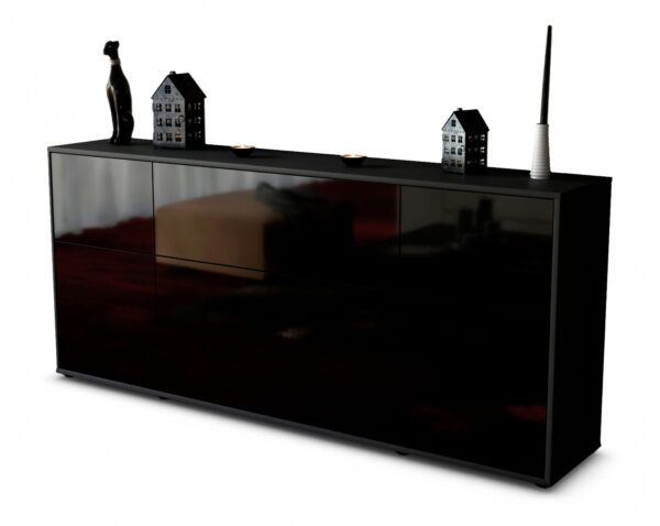 Sideboard Gianna, Schwarz (180x79x35cm)