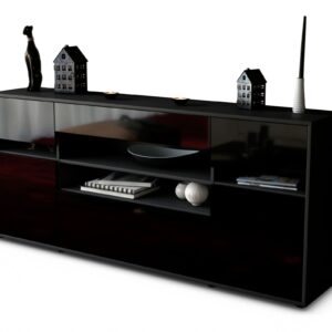 Sideboard Gina, Schwarz (180x79x35cm)