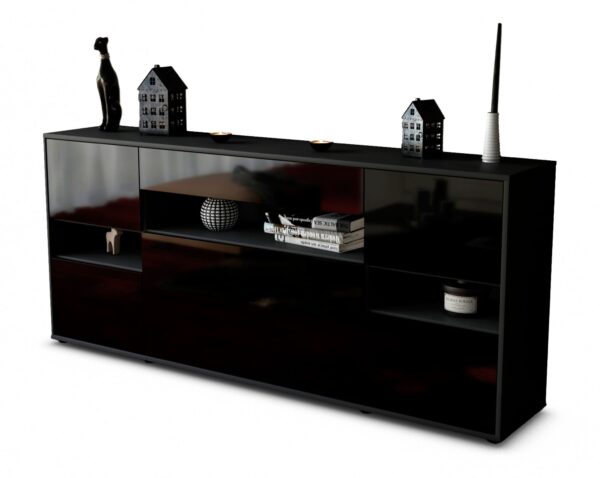 Sideboard Ginevra, Schwarz (180x79x35cm)