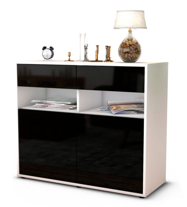 Sideboard Bruna, Schwarz (92x79x35cm)