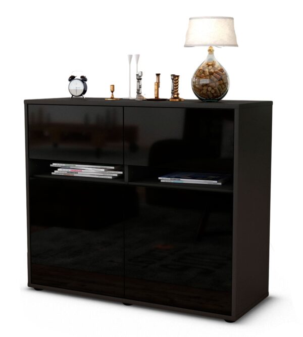 Sideboard Brunilde, Schwarz (92x79x35cm)