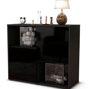Sideboard Caralina, Schwarz (92x79x35cm)