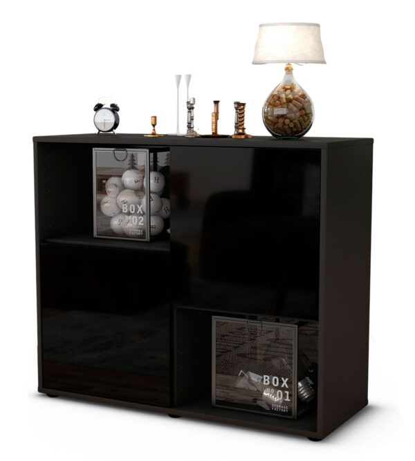 Sideboard Caralina, Schwarz (92x79x35cm)