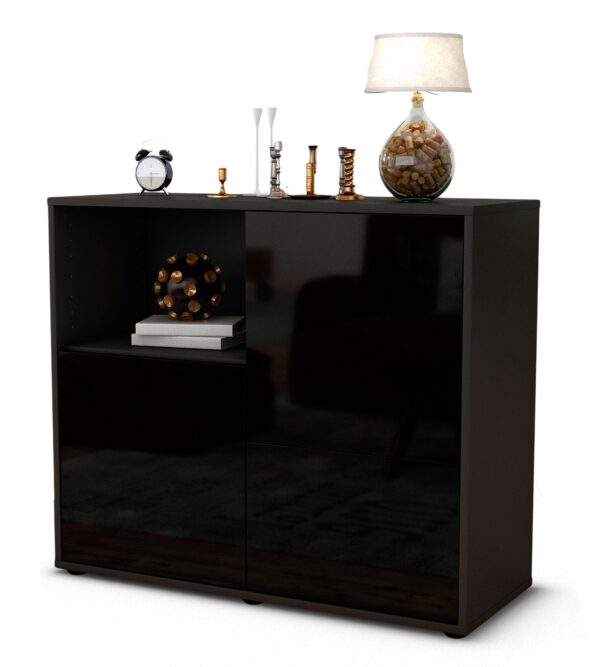 Sideboard Carina, Schwarz (92x79x35cm)