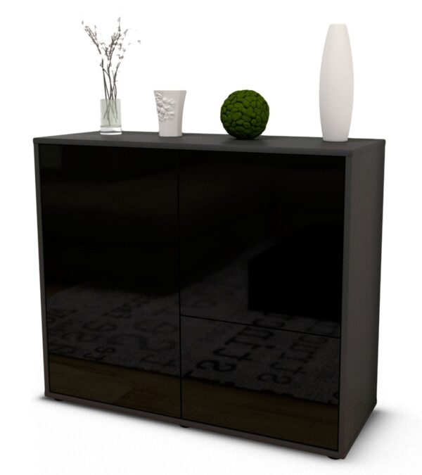 Sideboard Carla, Schwarz (92x79x35cm)