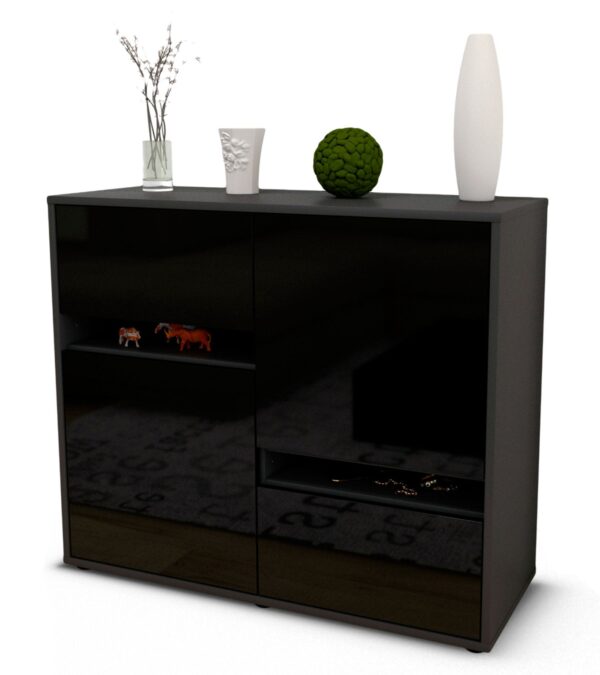 Sideboard Carlotta, Schwarz (92x79x35cm)