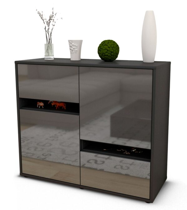 Sideboard Carlotta, Grau (92x79x35cm)