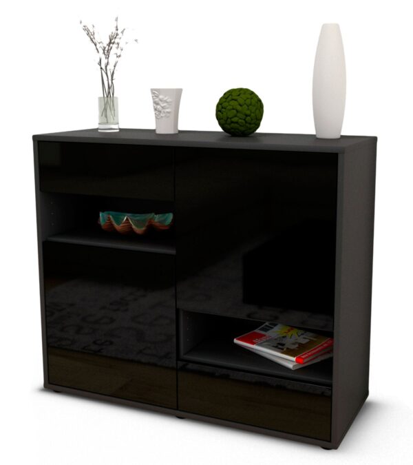 Sideboard Carmelina, Schwarz (92x79x35cm)