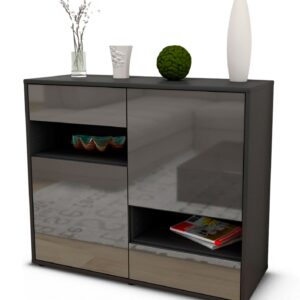 Sideboard Carmelina, Grau (92x79x35cm)