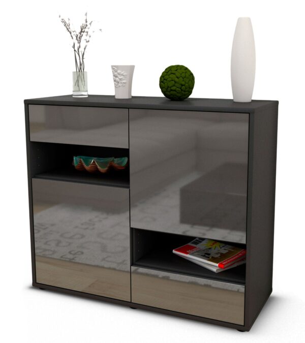 Sideboard Carmelina, Grau (92x79x35cm)
