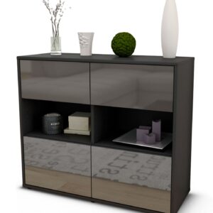 Sideboard Carmen, Grau (92x79x35cm)