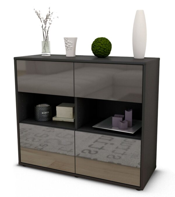 Sideboard Carmen, Grau (92x79x35cm)